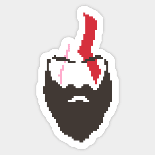 God of War - Kratos face (Pixelated #2) Sticker